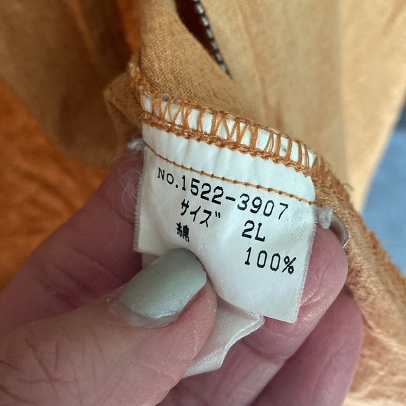 VTG Chaps Full Zippered shirt Mens M Peach Stonewashed Cotton Beach Preppy RARE - Picture 7 of 9